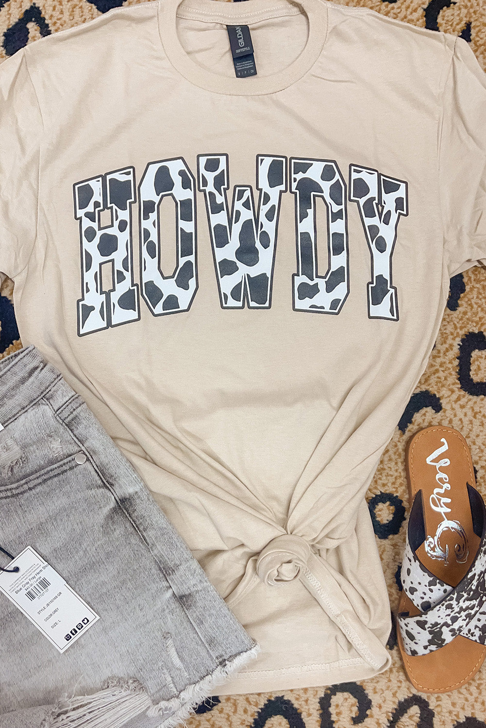 Cow Print HOWDY Graphic Tee