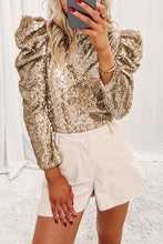 Load image into Gallery viewer, Sequin Ruched Sleeve Top