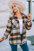 Load image into Gallery viewer, Brown Plaid Button Up Long Sleeve Flannel Shacket