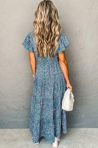 Blue High Waist Maxi Dress