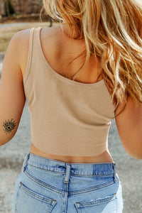 Ribbed Knit Crop Tank Top