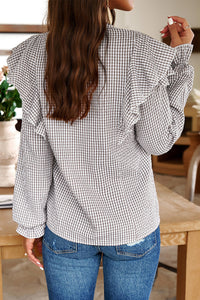 Brown Plaid Blouse