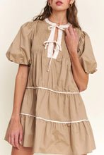 Load image into Gallery viewer, Khaki Knot Mini Dress