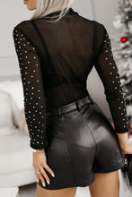 Load image into Gallery viewer, Black Rhinestone Bodysuit