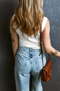 White Rib Tank Top