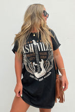 Load image into Gallery viewer, Black Nashville Guitar T-Shirt Dress