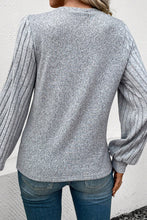 Load image into Gallery viewer, Grey Ribbed Long Sleeve Top