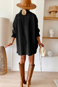 Lace Button Up Oversized Shirt