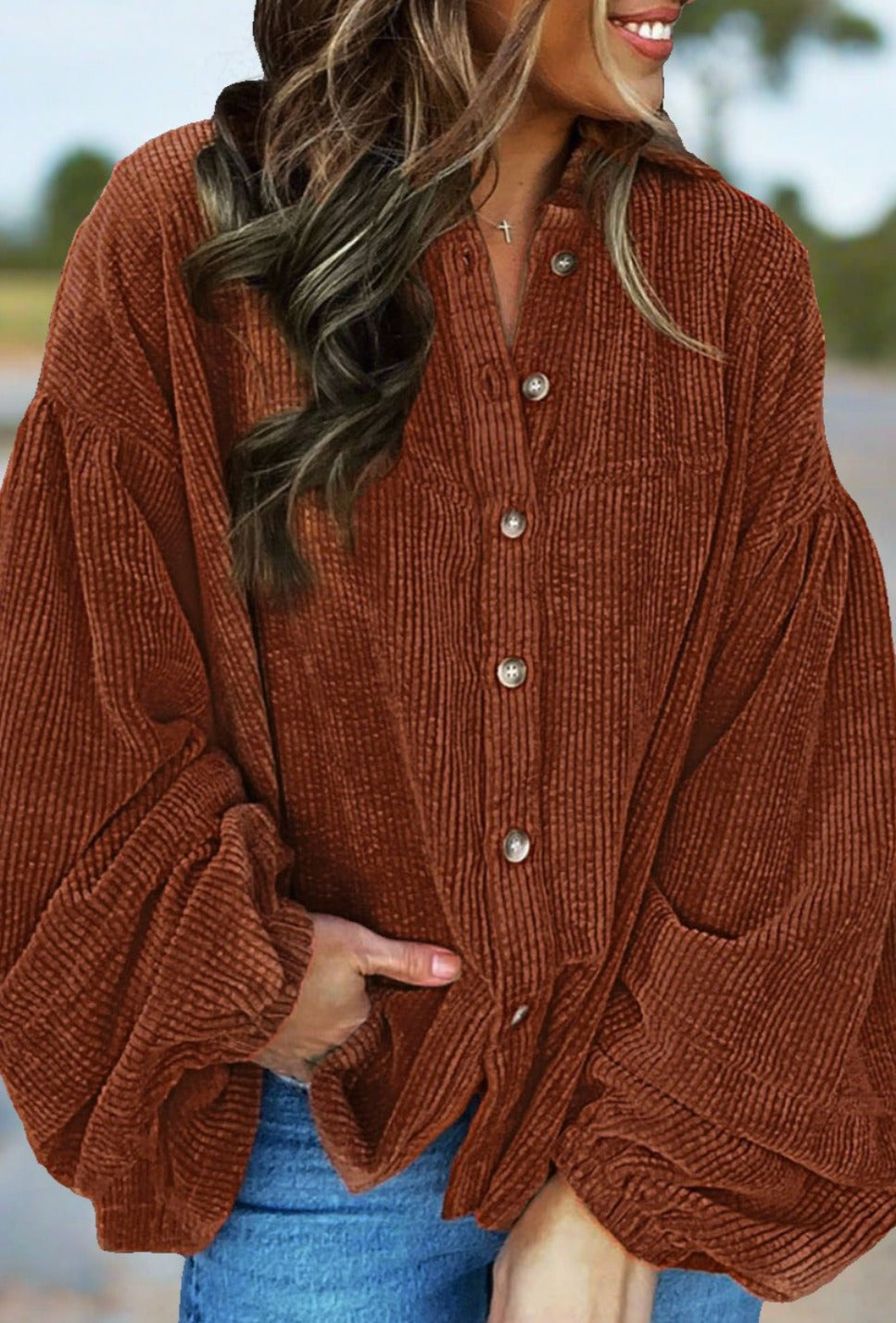 Corduroy Button Up Jacket