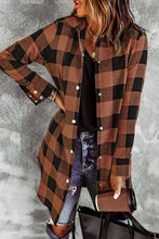 Load image into Gallery viewer, Extra-Long Brown Plaid Shirt Coat