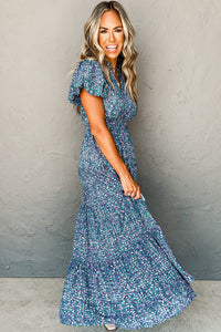 Blue High Waist Maxi Dress