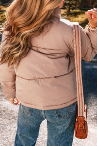 Apricot Pink Puffer Jacket