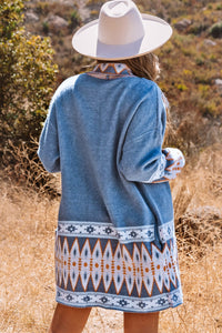 Geometric Front Knit Cardigan