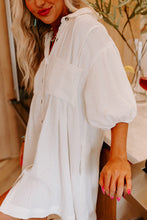 Load image into Gallery viewer, White Shirt Mini Dress