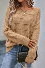 Load image into Gallery viewer, Drop Shoulder Pointelle Knit Sweater