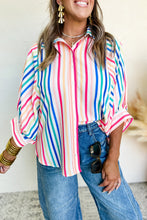 Load image into Gallery viewer, Pink Striped 3/4 Sleeve Shirt