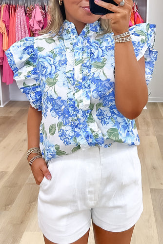 Sky Blue Floral Shirt