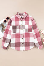 Load image into Gallery viewer, Plaid Color Block Jacket with Pocket