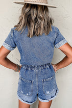 Load image into Gallery viewer, Denim Short Sleeve Romper