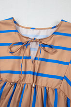 Load image into Gallery viewer, Khaki Stripe Plus Size Mini Dress