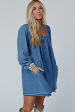 Load image into Gallery viewer, Long Sleeve Denim Dress