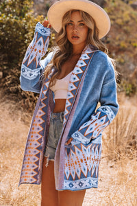 Geometric Front Knit Cardigan