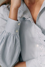 Load image into Gallery viewer, Lace Trim Button Up Shirt