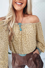 Load image into Gallery viewer, Leopard Print Off Shoulder Blouse