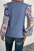 Load image into Gallery viewer, Blue Floral Waffle Top