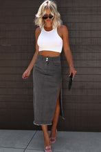 Load image into Gallery viewer, Black Raw Denim Skirt