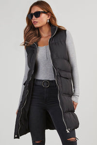 Long Puffer Vest Coat