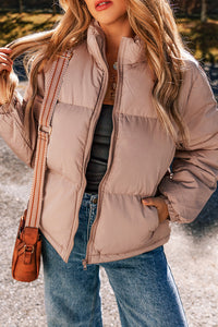 Apricot Pink Puffer Jacket