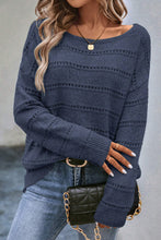 Load image into Gallery viewer, Drop Shoulder Pointelle Knit Sweater