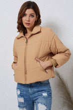 Load image into Gallery viewer, Zip Up Puffer Coat with Pockets