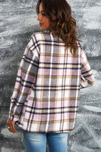 Load image into Gallery viewer, Brown Plaid Button Up Long Sleeve Flannel Shacket