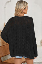 Load image into Gallery viewer, Crochet Knit Drop Shoulder Open Front Cardigan