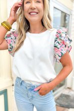 Load image into Gallery viewer, Print Tiered Ruffled Sleeve Knit Top