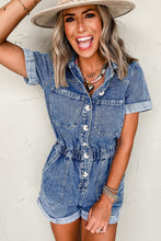 Load image into Gallery viewer, Denim Short Sleeve Romper