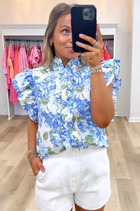 Sky Blue Floral Shirt