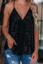 Load image into Gallery viewer, Black Sequin Camisole