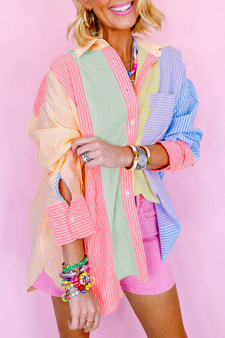 Colour Block Oversized Shirt