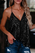 Load image into Gallery viewer, Black Sequin Camisole