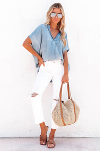 Loose Denim Blouse