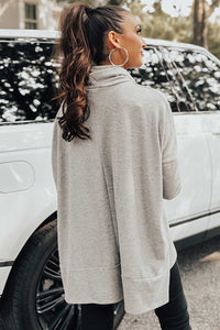 Gray Cowl Neck Tunic Top