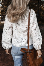 Load image into Gallery viewer, White Eyelet V Neck Blouse