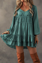 Load image into Gallery viewer, Loose Fit Tiered Ruffle Mini Dress