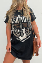 Load image into Gallery viewer, Black Nashville Guitar T-Shirt Dress