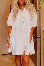 Load image into Gallery viewer, White Shirt Mini Dress