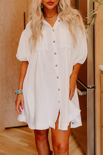 White Shirt Mini Dress