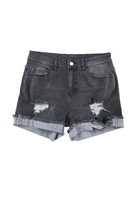 Ripped Denim Shorts